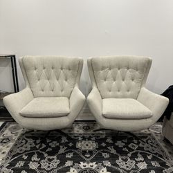 Set Of 2 Swivel Chairs (Pottery Barn)