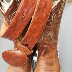 Ostrich boots With belt