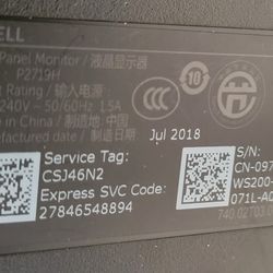 Dell P2719H LED Monitor 
