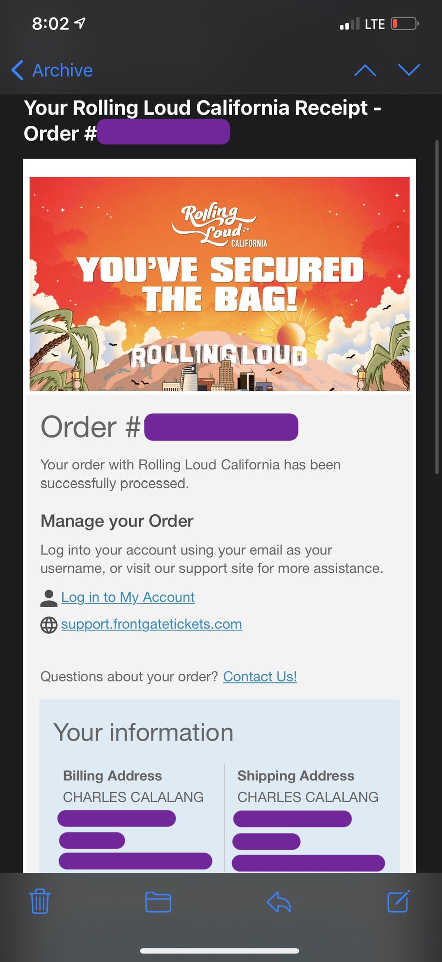 1 3-Day Pass GA Rolling Loud Ticket