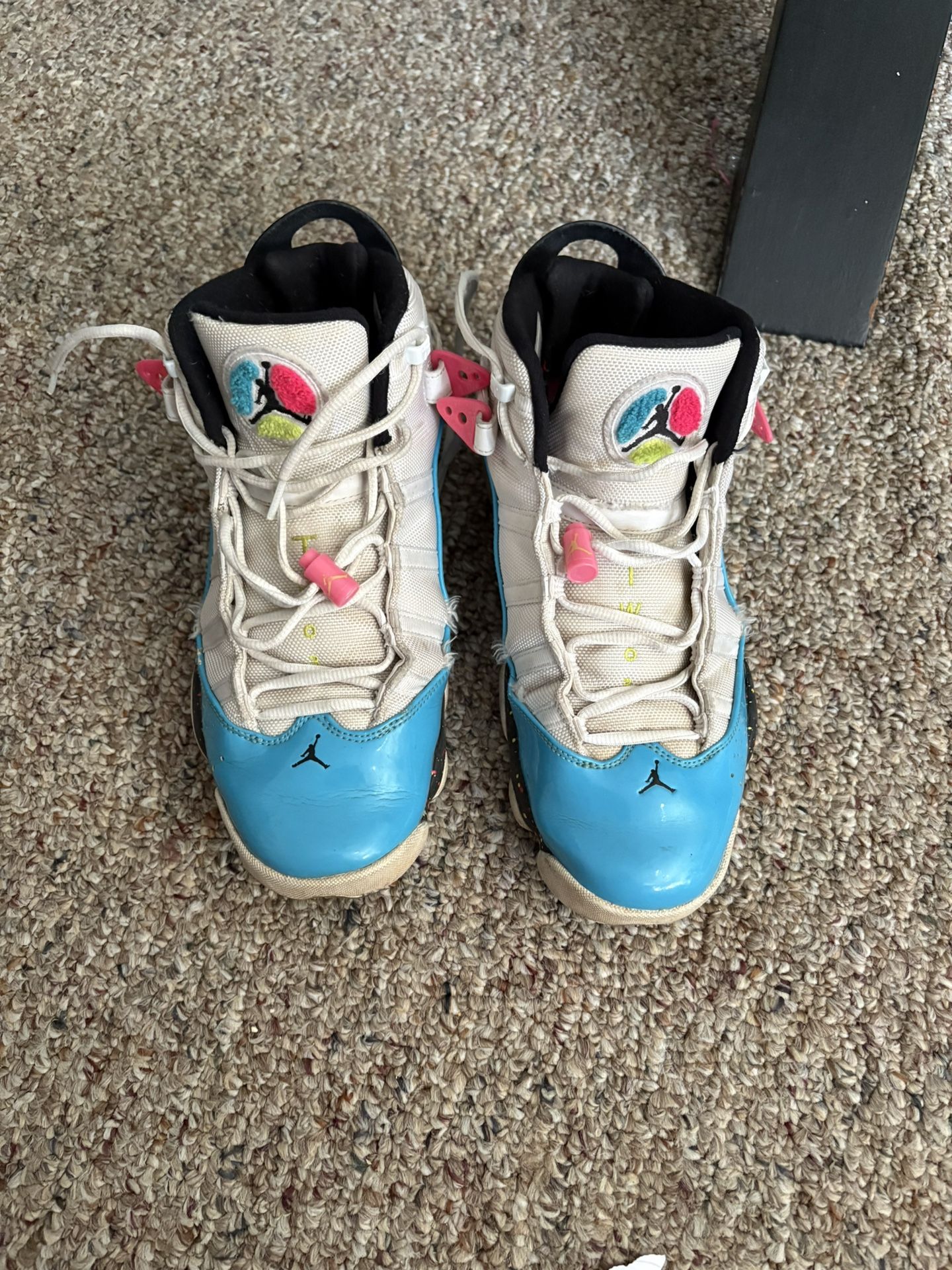 Nike Air Jordan 6 Rings Sneakers CK0018-100 Men’s Size 10 Blue Fury Cyber Pink