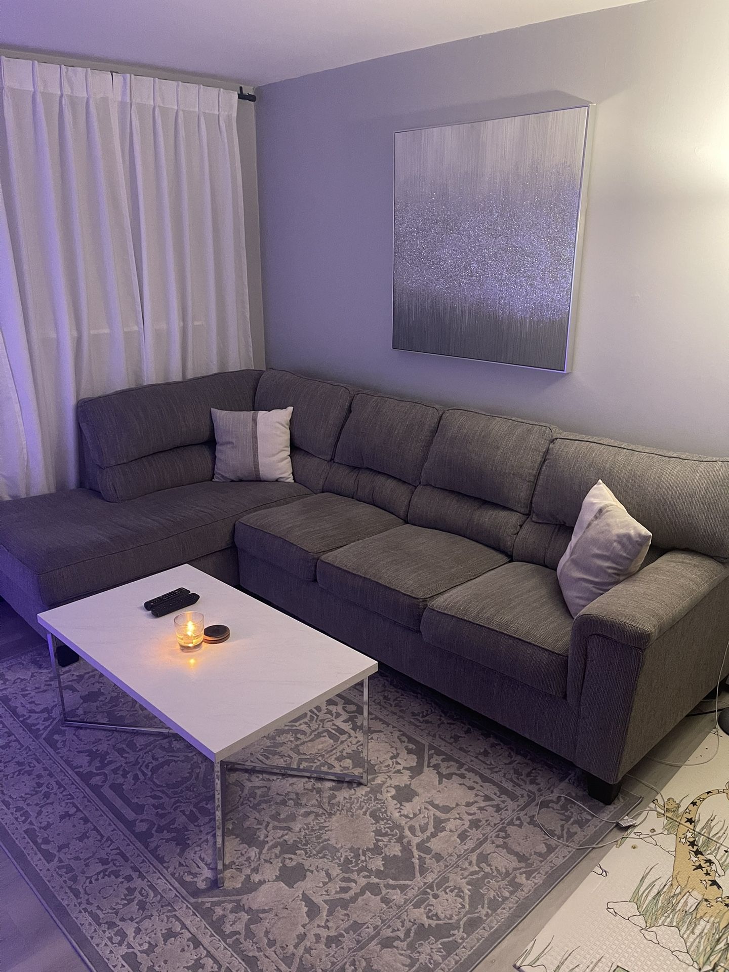 Calvin 2 piece concrete online gray right arm facing sectional
