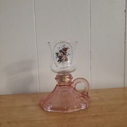 Glass Candle Holder With Handle 