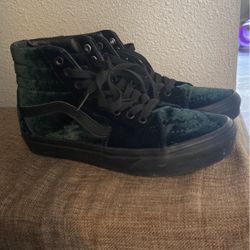 Green Velvet Vans