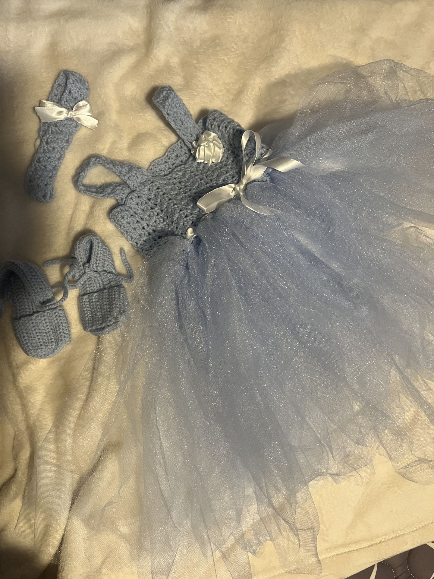 Blue Crochet Dress