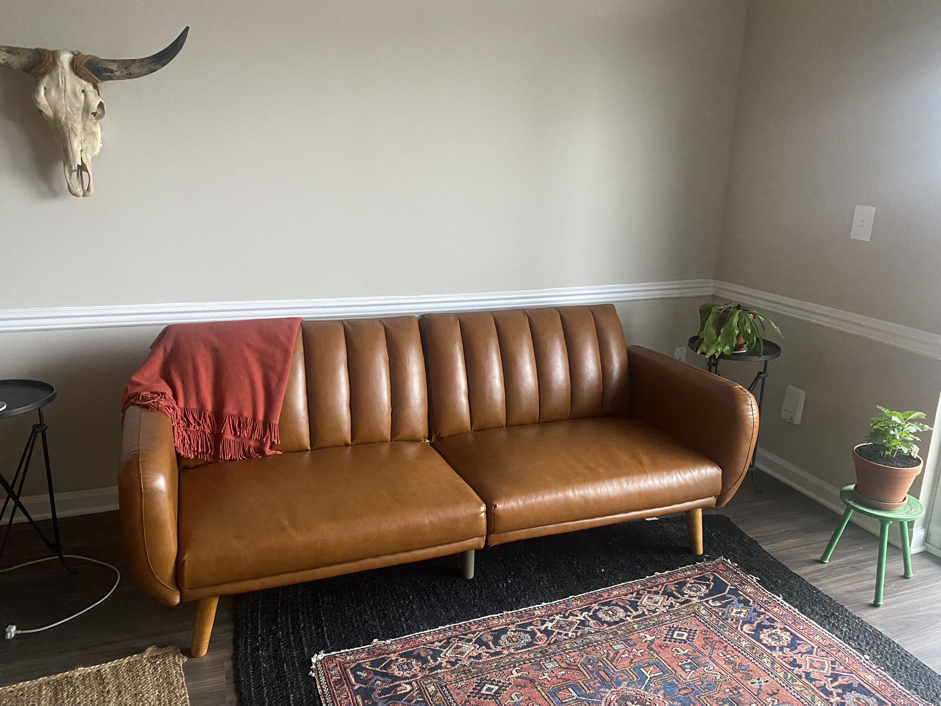 Faux Leather Futon / Sleeper Sofa