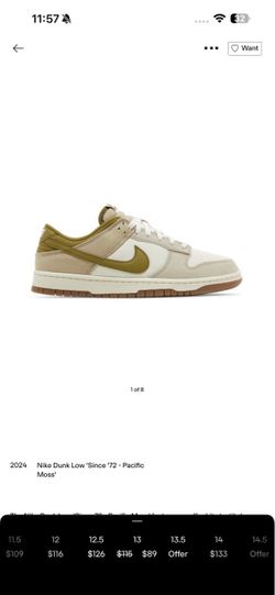 Brand new never worn Nike Dunk Low 'Since '72 Pacific Moss' size 13 men’s