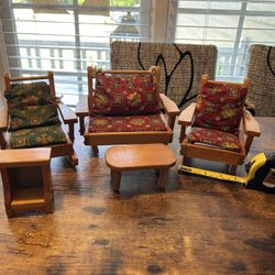 Vintage Dollhouse Adirondack Chairs And Tables