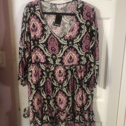 Womens Size 14 / 16 Tunic Length Too “Tunic Stance Print”.  Color Maple Medallion.  Brand New With Tags .  Brand Avenue .  
