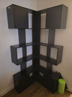 71 inch Corner Bookshelf, 5 Tier Storage Bookcase, L-Shaped