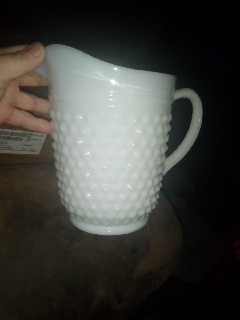 Milk glass pitcher