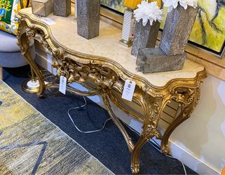 Gold Leaf Console Table