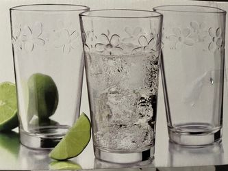 8 Pieces Daisy Design Cooler Glasses, Libbey Brand, $12