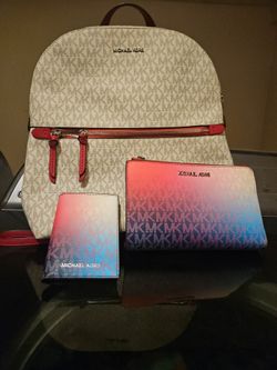Michael Kors Backpack type and credit cards and coin wallets