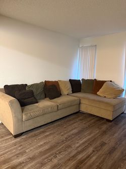 Brown L Sectional Couch