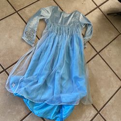 Girls Disney’s Frozen Dress Costume With Headpiece Size L 6/7 Years