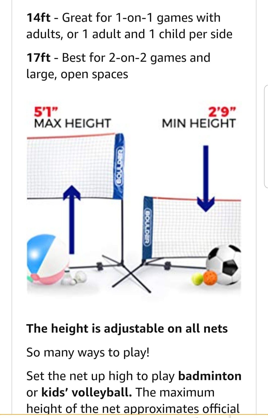 Boulder- Insta Net portable sports net NEW