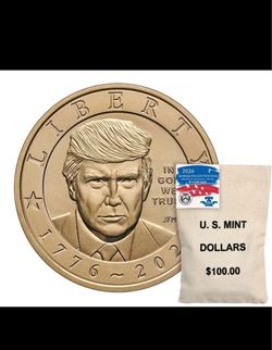 2026 Semiquincentennial Donald J. Trump Presidential $1 Coin Bag $100 Box