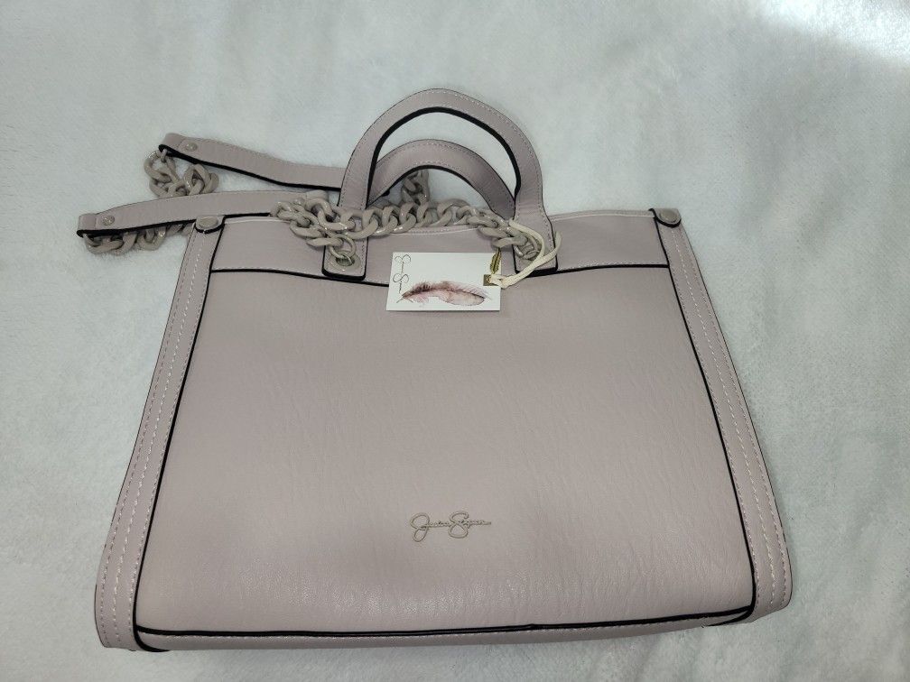 Jessica Simpson Leather Handbags Ligth Beige With Chain Of The Same Color New With Tag