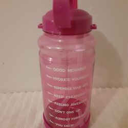Motivational Sport Water Bottle With Straw Top, 64 Ounces

