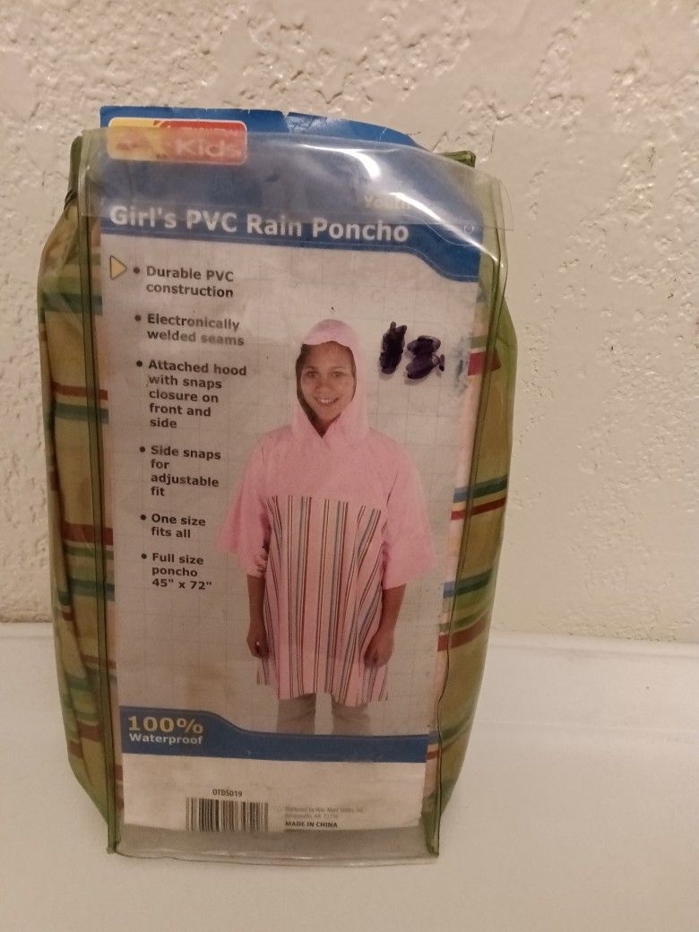 NWT Girl's Rain Poncho