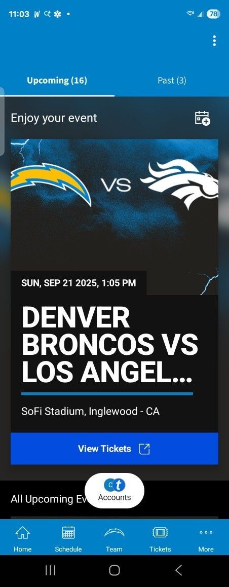 Charger VS Broncos Tix 