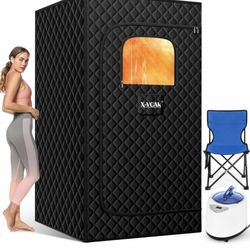 X-Vcak Portable Sauna for Home, Relaxation, Steam Sauna for Home with Steamer, Remote Control, Folding Chair, 9 Level 