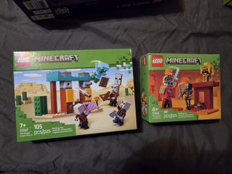Legos- 21266 The Nether Lava Battle + 21267 The Illager Desert Patrol