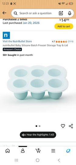 Baby Nutri bullet storage containers