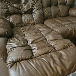 Genuine Leather Reclining Couch