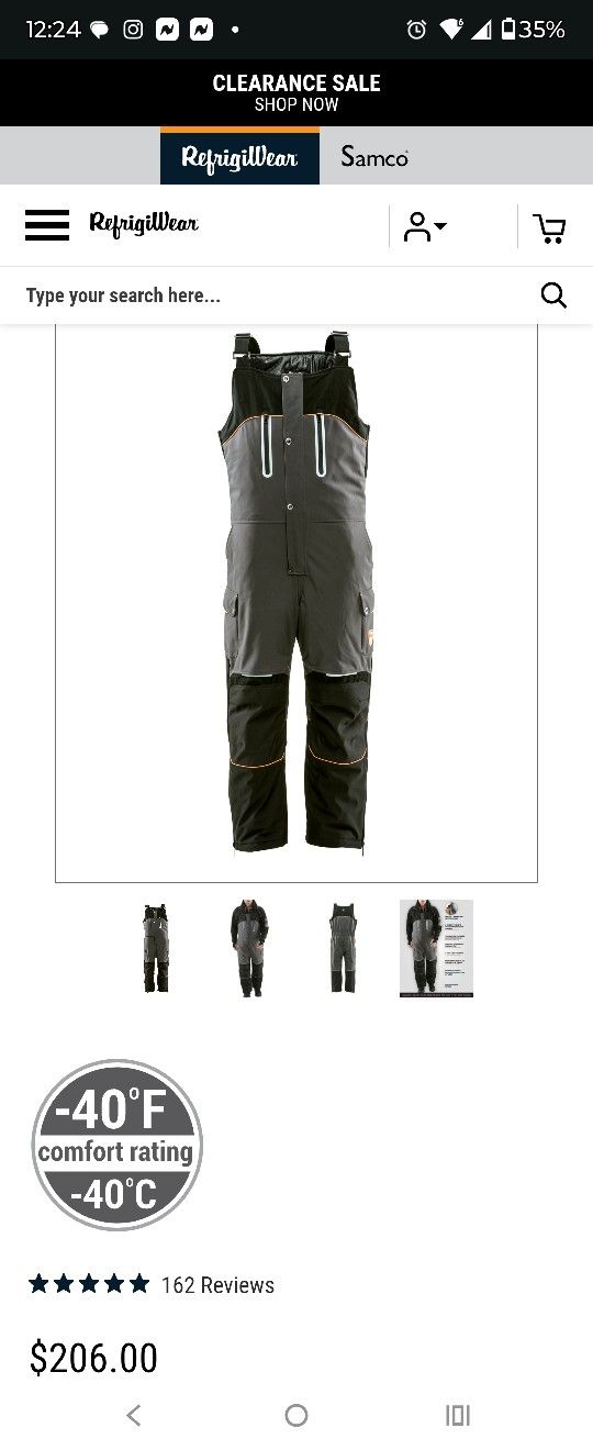 Refrigiwear Bib Set Jacket And Overalls