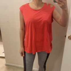 Frayed jeans distressed tank. L