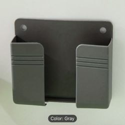 Gray Wall Mount Cell Phone Charging Organizer