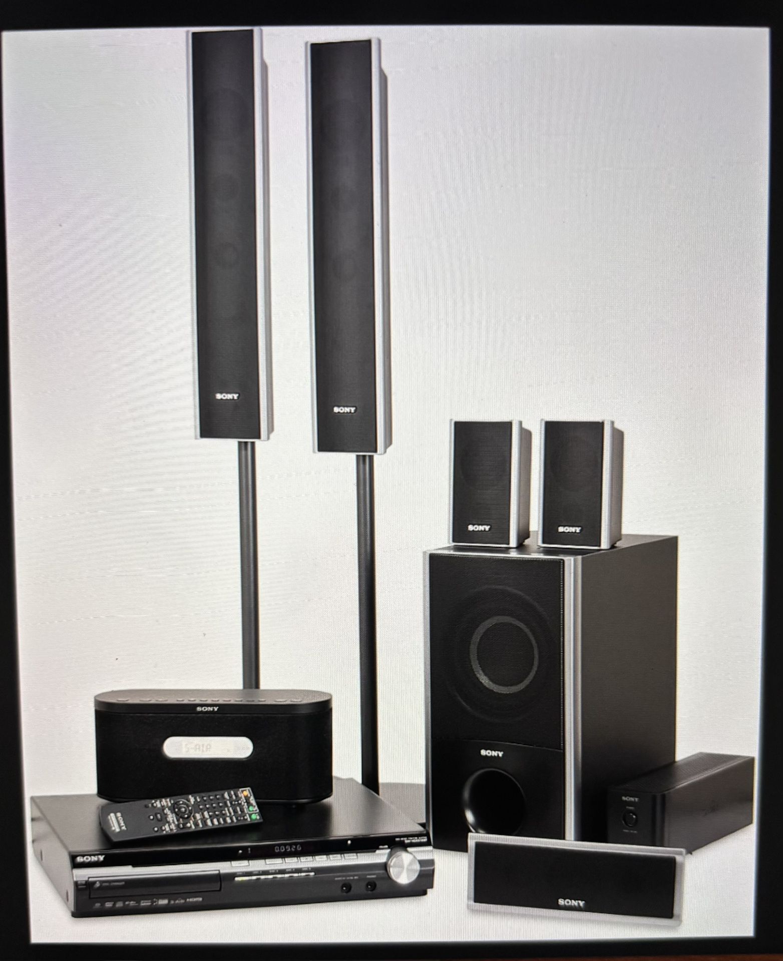 Home Theater Sony Surround Sound System/ Receiver/ Blue Ray Disc Player & Lots More>>