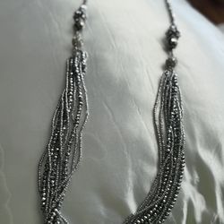 Silver/Gray Crystal Necklace 
