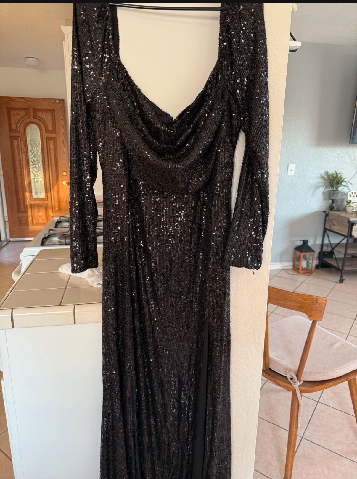 Fashion Nova , Black Elegant Sparkling Dress, Size 3xl
