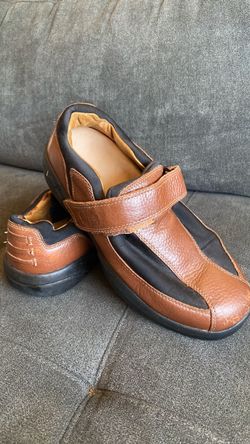 Brown Leather Velcro Strap Shoes