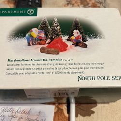 Dept 56 N. Pole Village. Marshmallows Around The Campfire.
