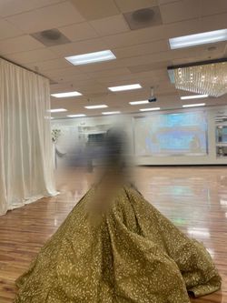luxurious olive-gold bridal gown