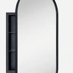 Oval Medicine Cabinet With Black Trim