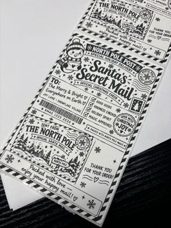 Santa's Secret Mail Christmas Sticker Sheet