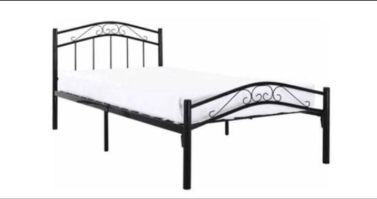 Modway Townhouse Twin Classic Metal Platform Bed, Black Color A4-101