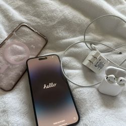 iPhone 14 Pro Max black 256gb+airpods (if 400-500$ Offered It’s Yours)