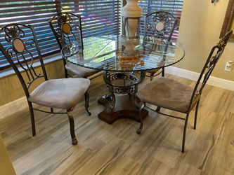 Beautiful glass dining table.
