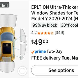 Tesla Model Y (2020-24) 8pc Privacy Screen Set