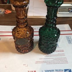 Original Vintage Jim Beam Bourbon Decanters KY DRB 230 1968 Green Glass Stopper