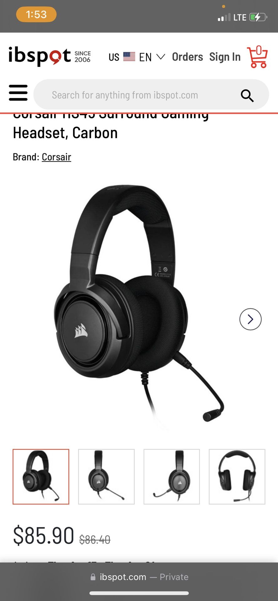 Corsair Surround Sound Headset With Mic