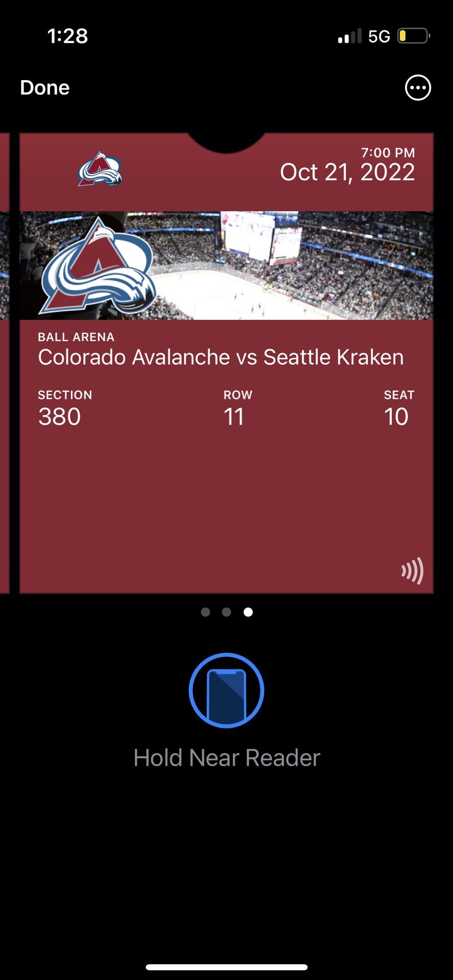 Colorado Avalanche vs Seattle Kraken 10/21 x 3 Tickets