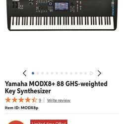 YAMAHA MODX8+ PROFESSIONAL KEYBOARD 88GHS weighted Key synthesiser