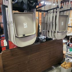 Event Furniture Bundle – 18 Chairs + 4 Tables + Rolling Storage Rack w/ Cover